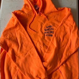 orange anti social social club hoodie
